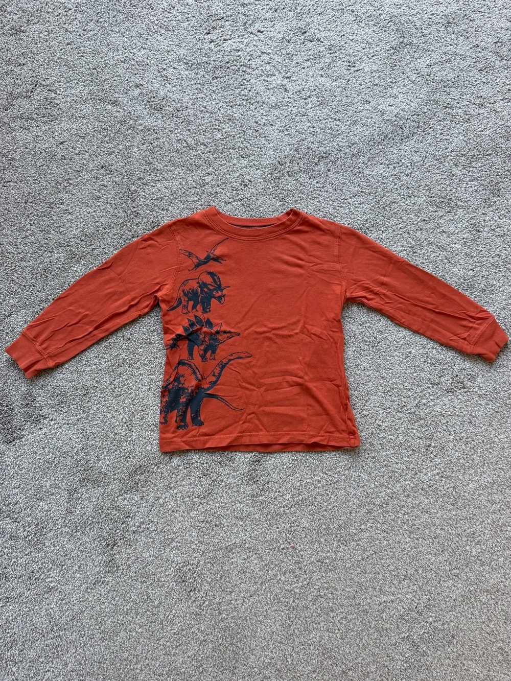 Carter's Orange Long-Sleeve Tee with Navy Dinosaur Print